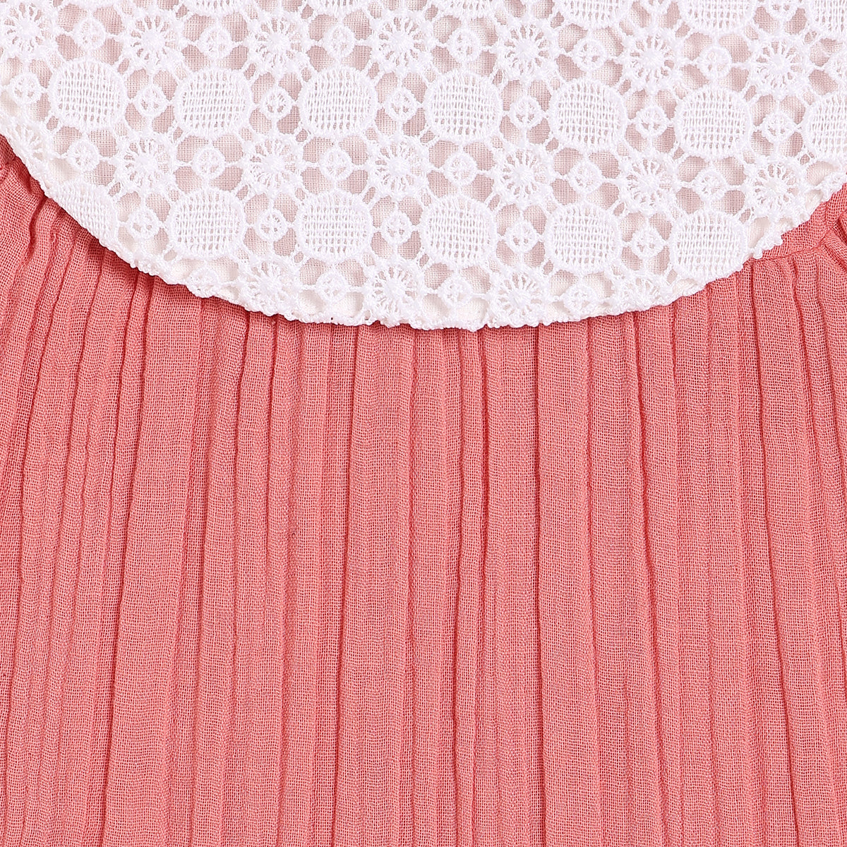 Baby Girls Solid Woven Top, Peach