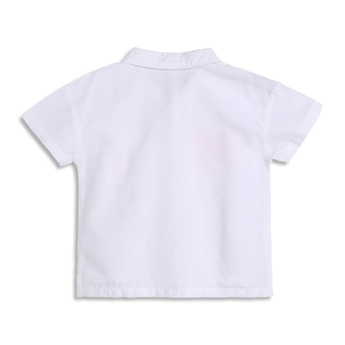 Baby Girls Logo and Smiley Print Woven Top, White