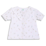 Baby Girls Unicorn and Rainbow Print Ruffle Top, White