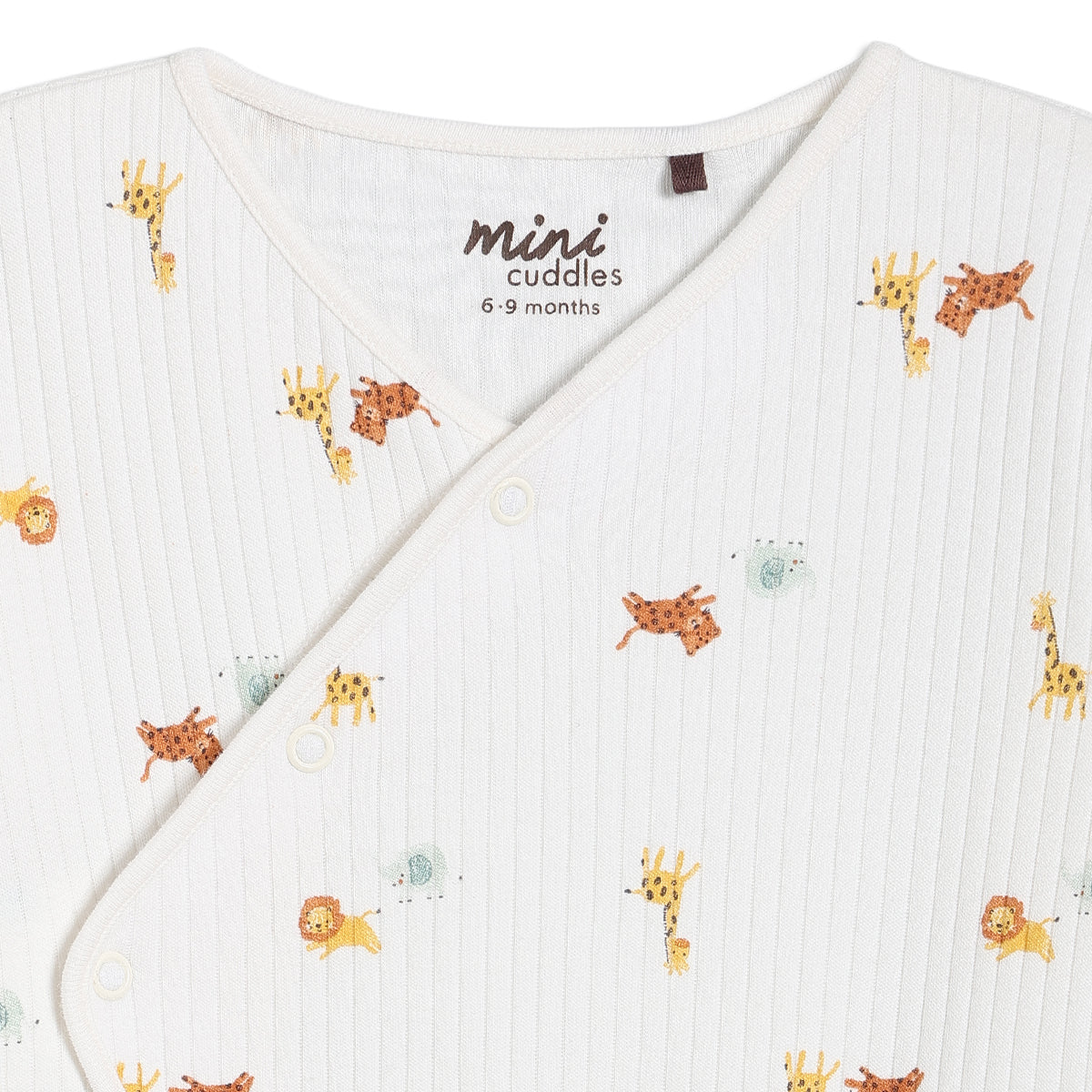 Baby Animal Print Sleepsuit with Cap and Blanket Gift Set, Off White and Yellow