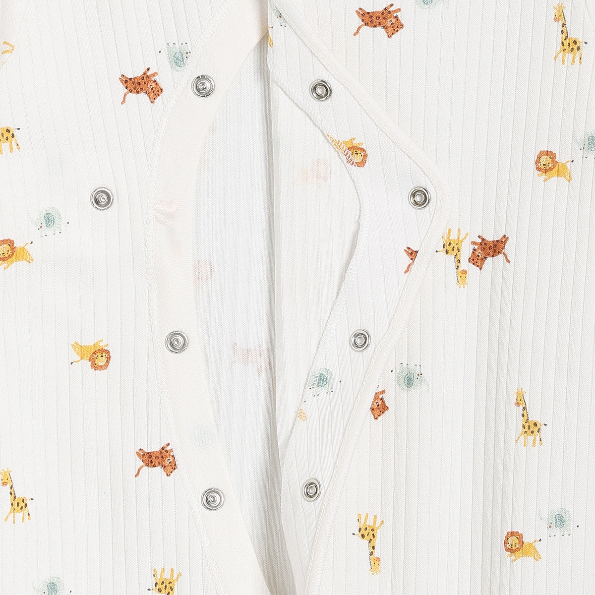 Baby Animal Print Sleepsuit with Cap and Blanket Gift Set, Off White and Yellow