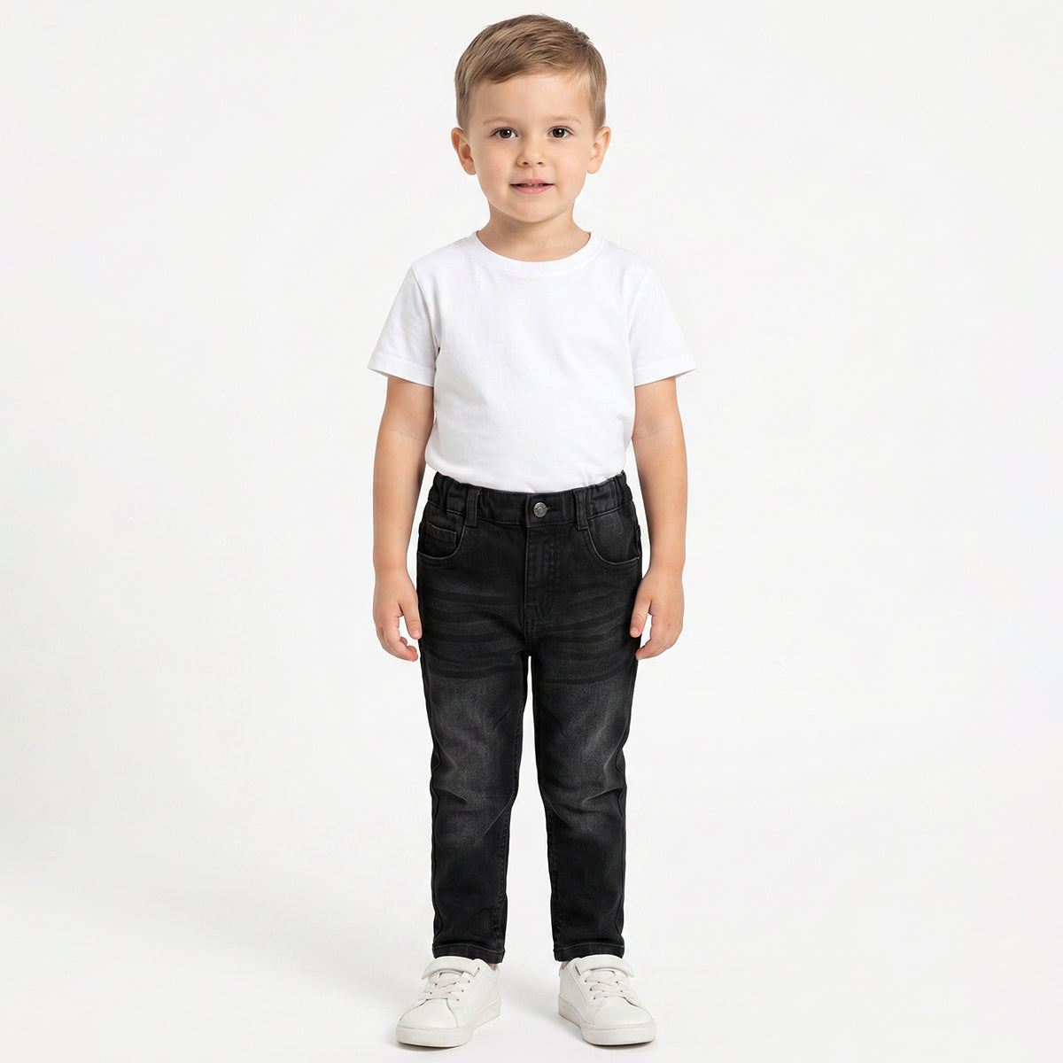 Baby Boys Black Denim Jeans Regular Fit Casual Kids Jeans