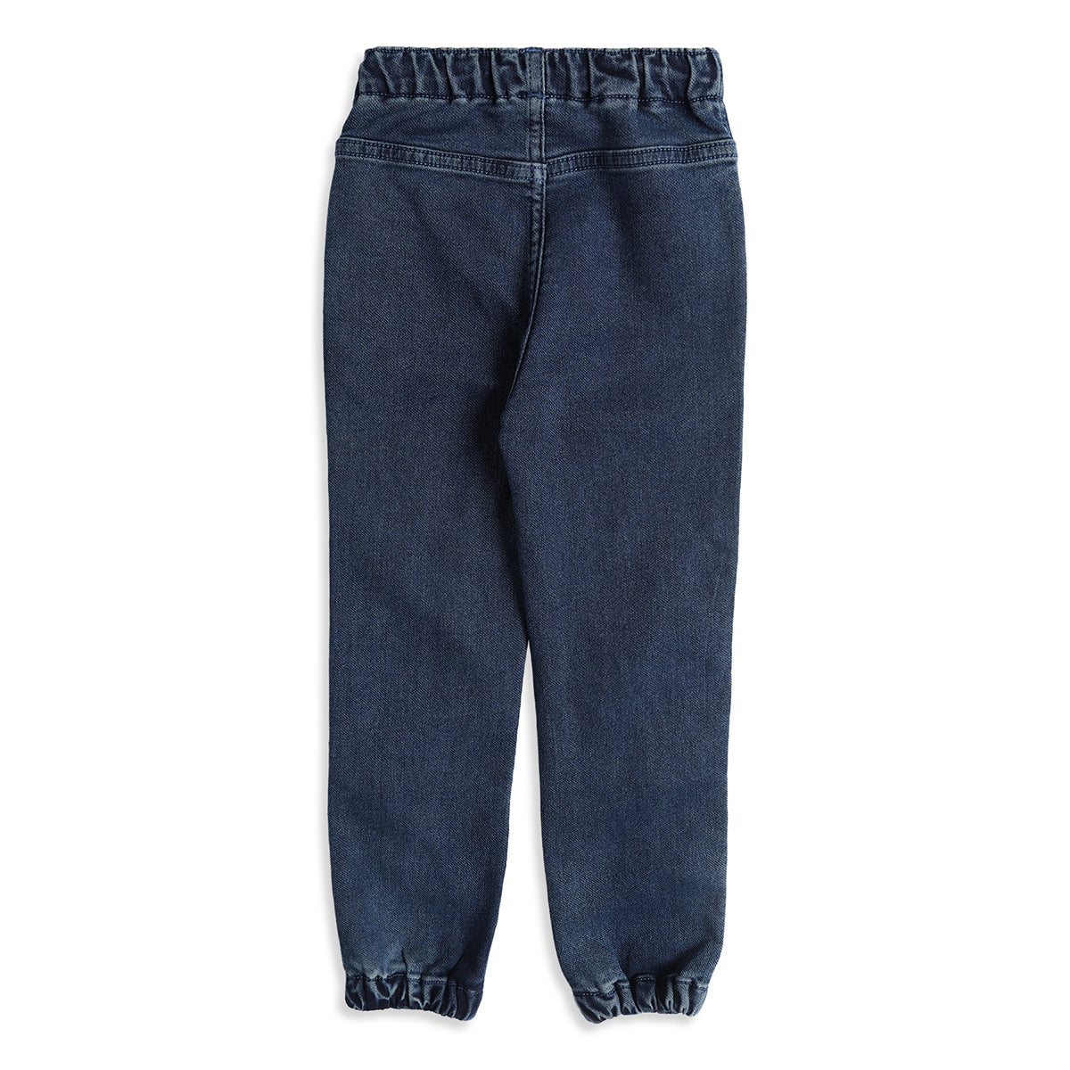 Baby Boys Blue Cotton Denim Jogger Pants Regular Fit Casual Kids Pants
