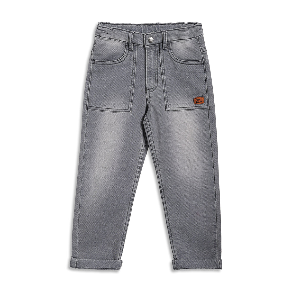 Boys Solid Denim Jeans, Grey