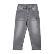 Boys Solid Denim Jeans, Grey