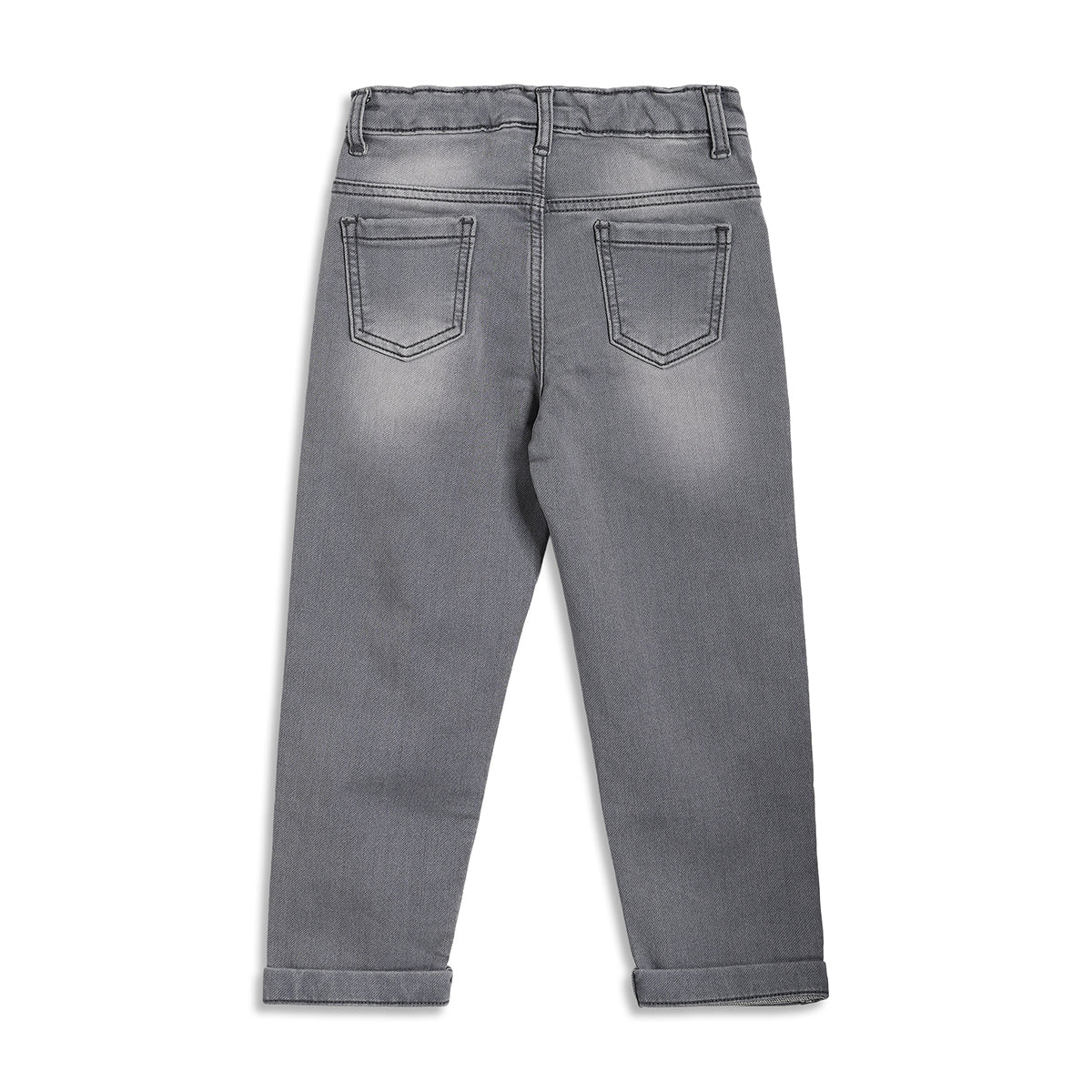 Boys Solid Denim Jeans, Grey