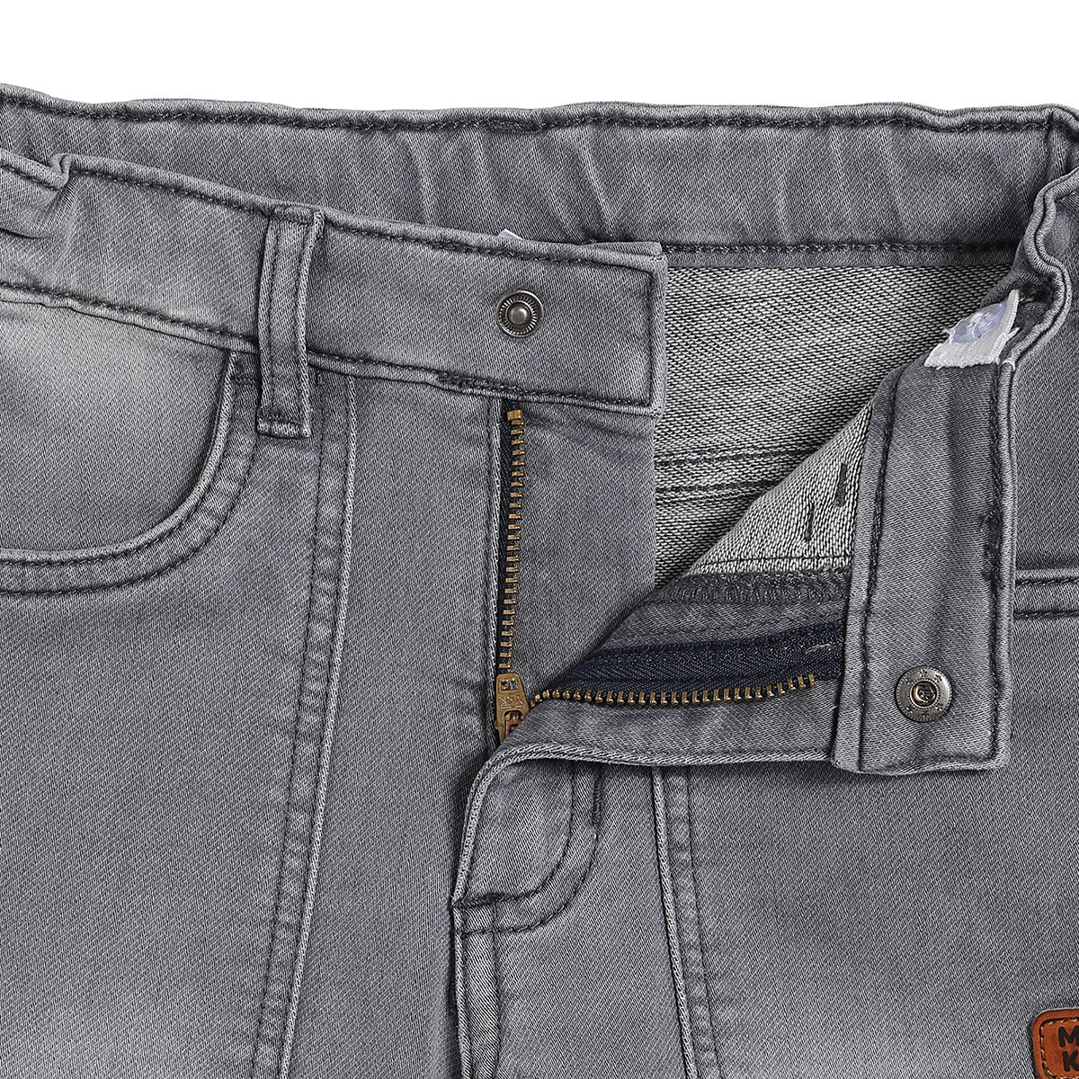 Boys Solid Denim Jeans, Grey