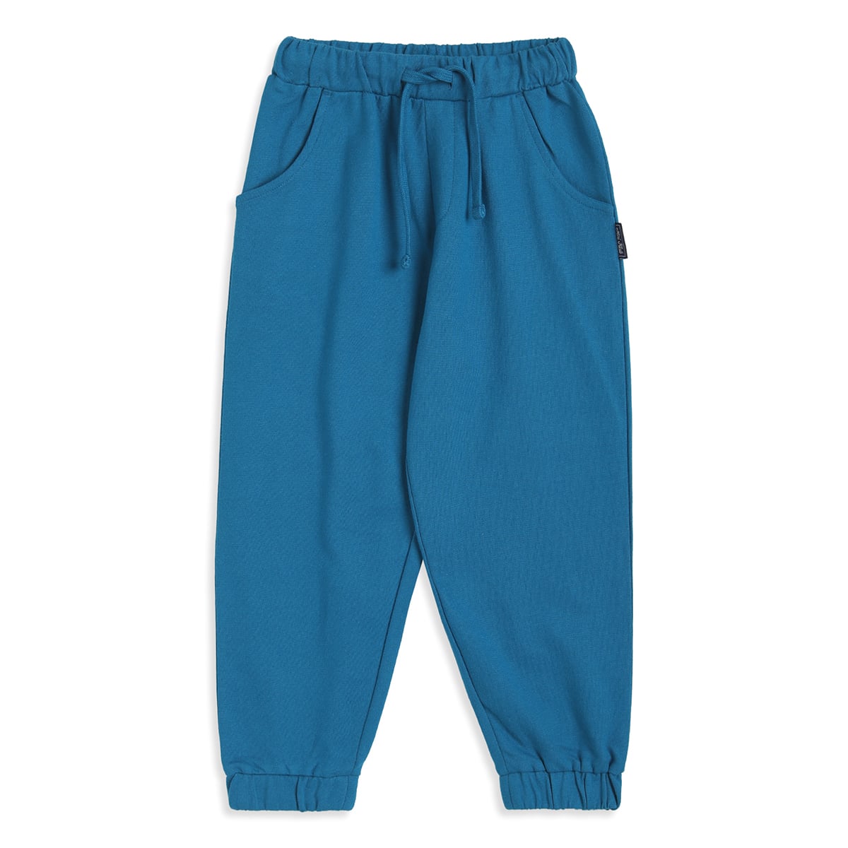 Baby Boys Teal Blue Cotton Solid Joggers Regular Fit Casual Wear