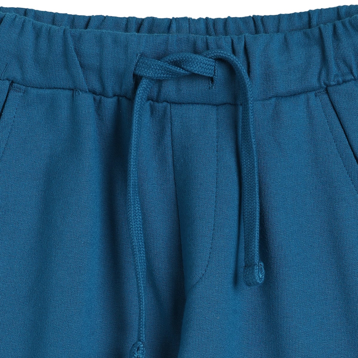 Baby Boys Teal Blue Cotton Solid Joggers Regular Fit Casual Wear