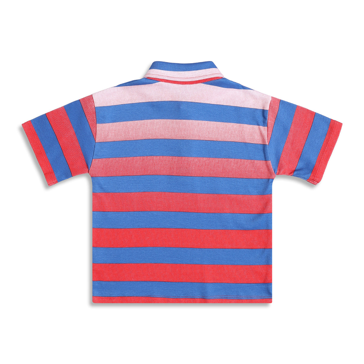 Boys Red and Blue Striped Cotton Polo T-Shirt Regular Fit Casual Kids T-Shirt