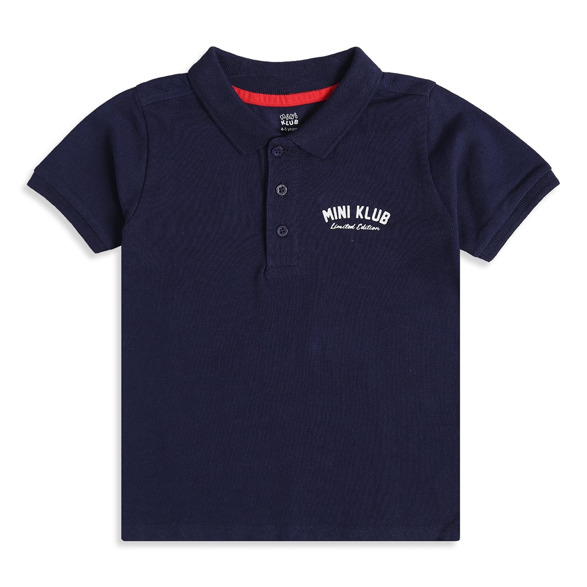 Boys Navy Blue Cotton Polo T-Shirt Regular Fit Casual Kids T-Shirt