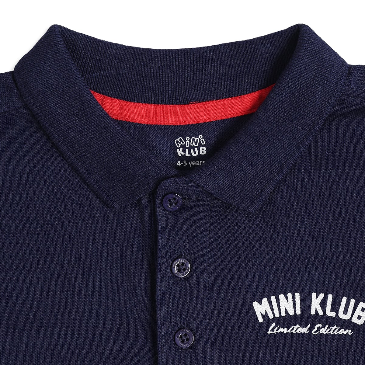 Boys Navy Blue Cotton Polo T-Shirt Regular Fit Casual Kids T-Shirt