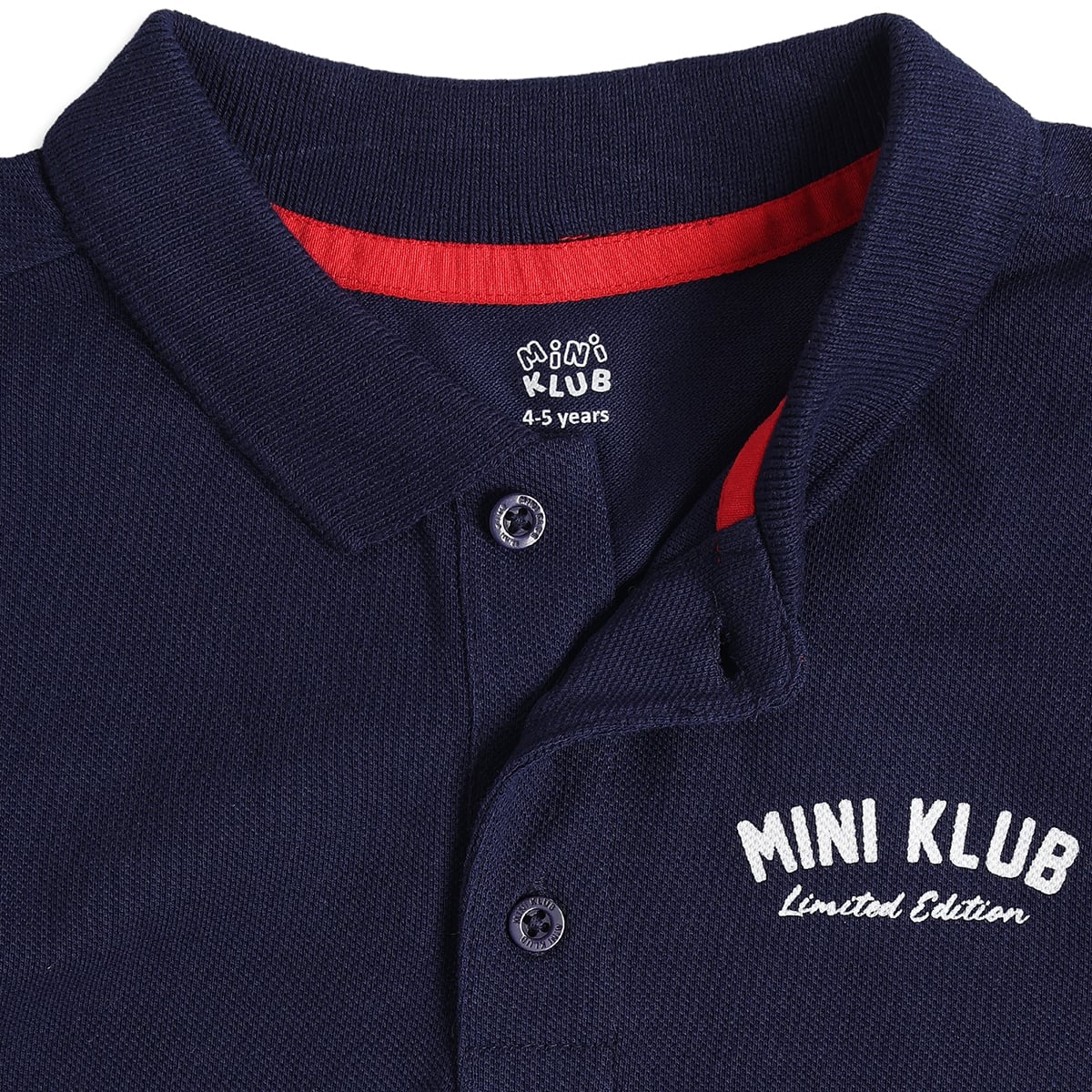Boys Navy Blue Cotton Polo T-Shirt Regular Fit Casual Kids T-Shirt
