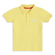 Baby Boys Yellow Cotton Logo Embroidered Polo T-Shirt Regular Fit Casual Wear