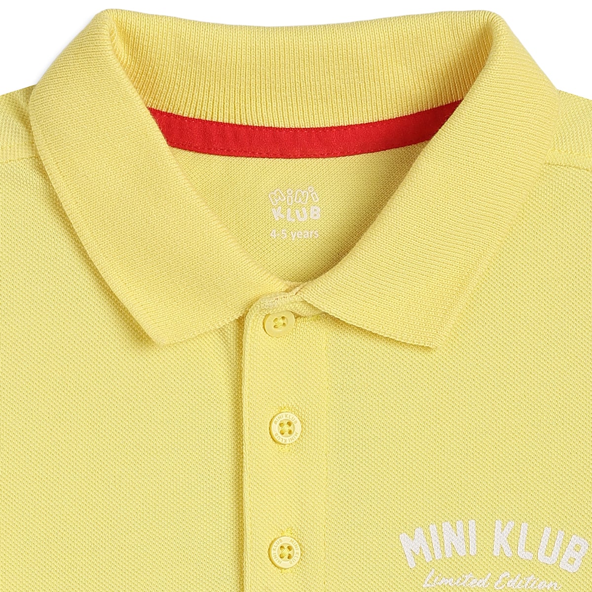 Baby Boys Yellow Cotton Logo Embroidered Polo T-Shirt Regular Fit Casual Wear