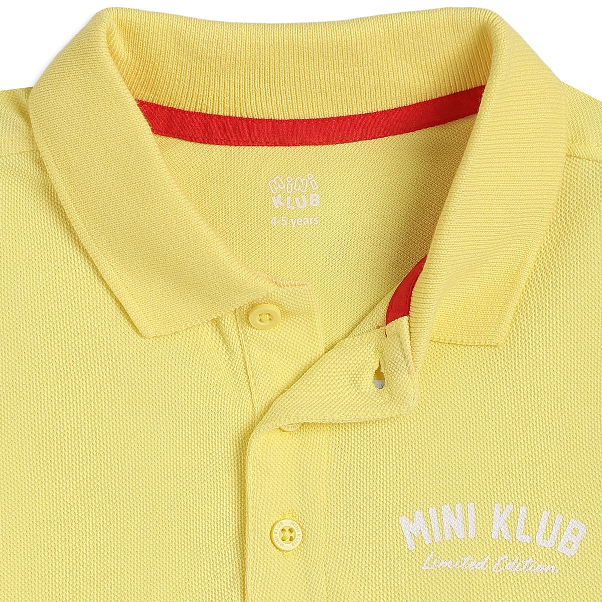 Baby Boys Yellow Cotton Logo Embroidered Polo T-Shirt Regular Fit Casual Wear