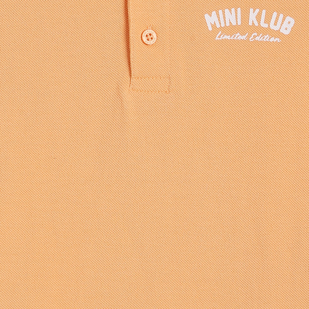 Baby Boys Peach Cotton Logo Embroidered Polo T-Shirt Regular Fit Casual Wear