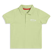 Baby Boys Light Green Cotton Logo Print Polo T-Shirt Regular Fit Casual Wear