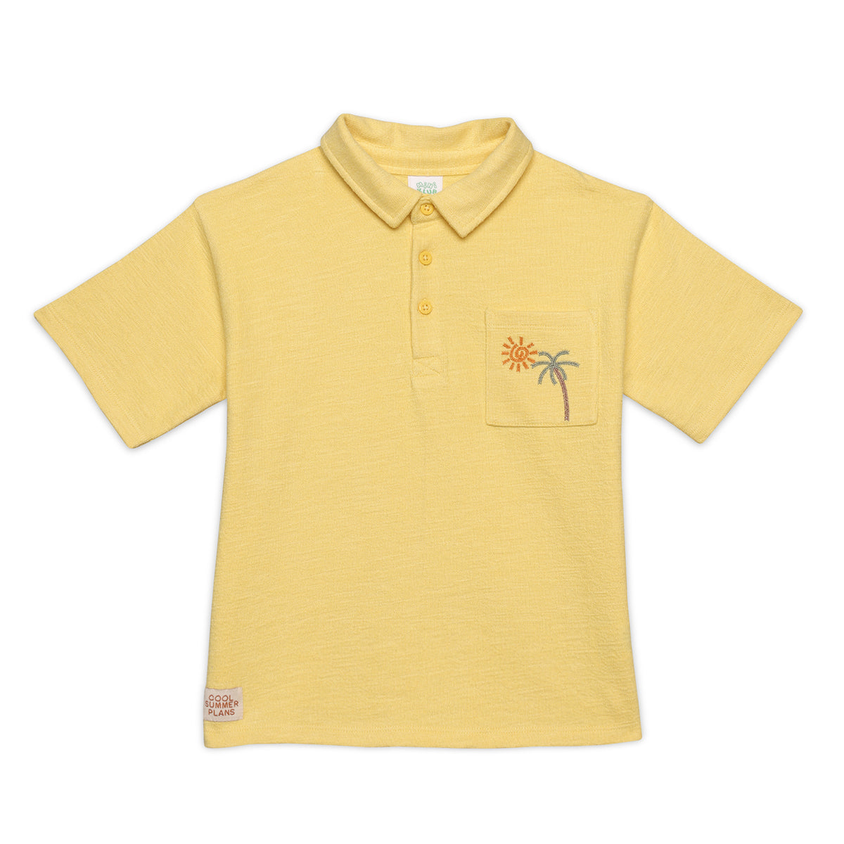 Baby Boys Palm Tree Embroidered Polo, Yellow