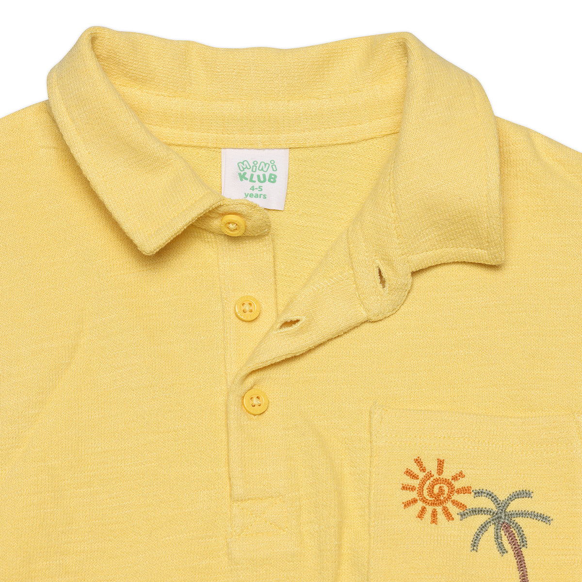 Baby Boys Palm Tree Embroidered Polo, Yellow