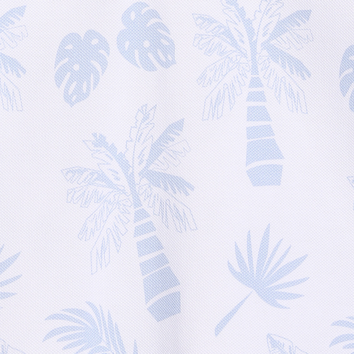 Baby Boys Palm Print Polo T-Shirt, Light Blue and White