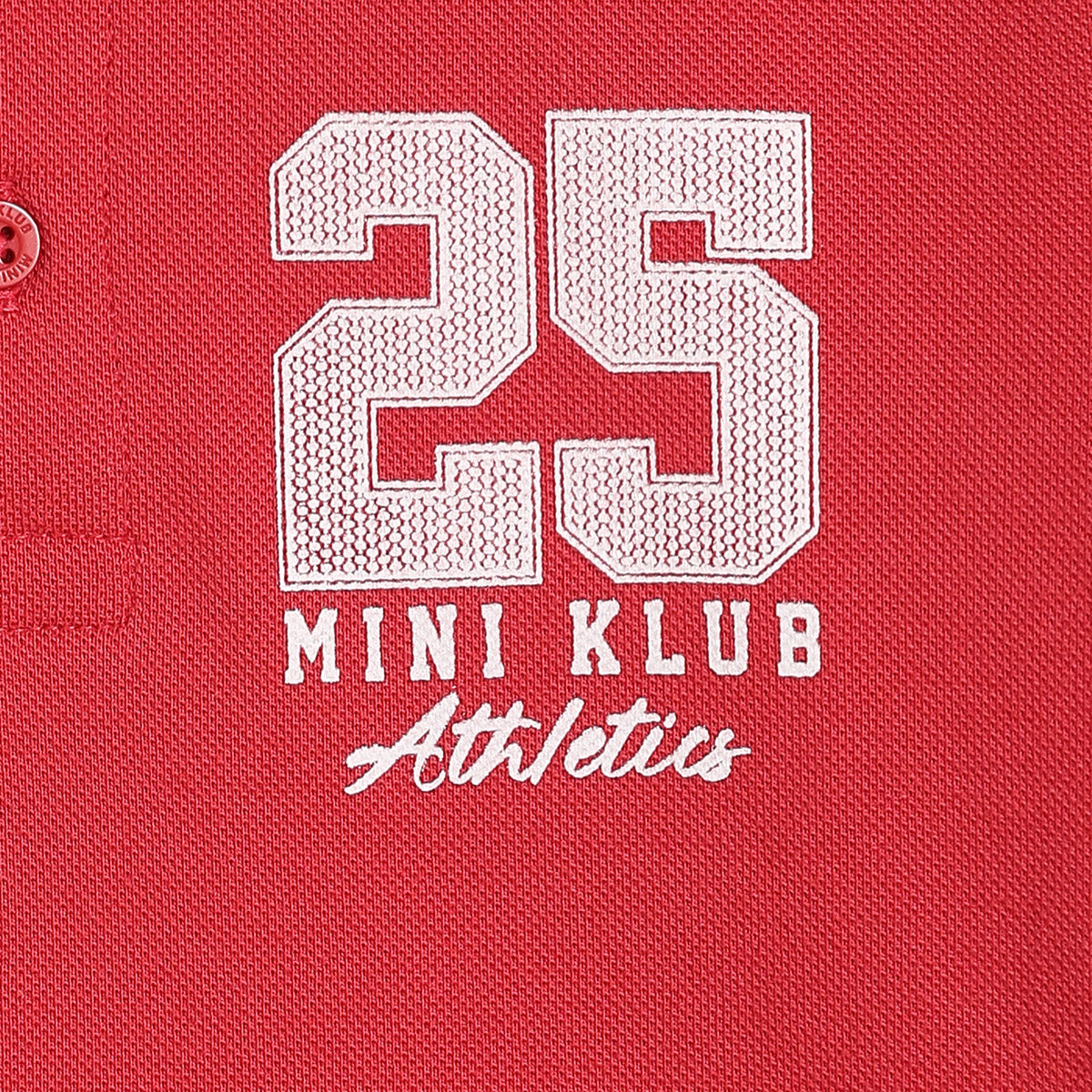 Baby Boys Typography Print Polo T-Shirt, Red and Navy Blue