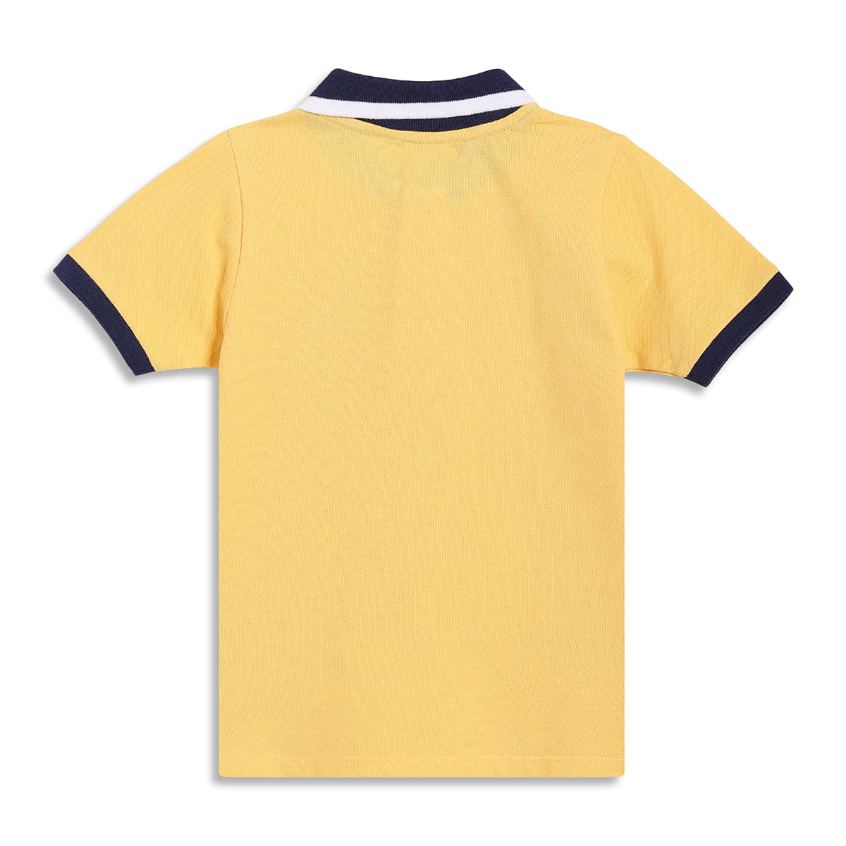 Baby Boys Typography Print Polo T-Shirt, Yellow and Navy Blue