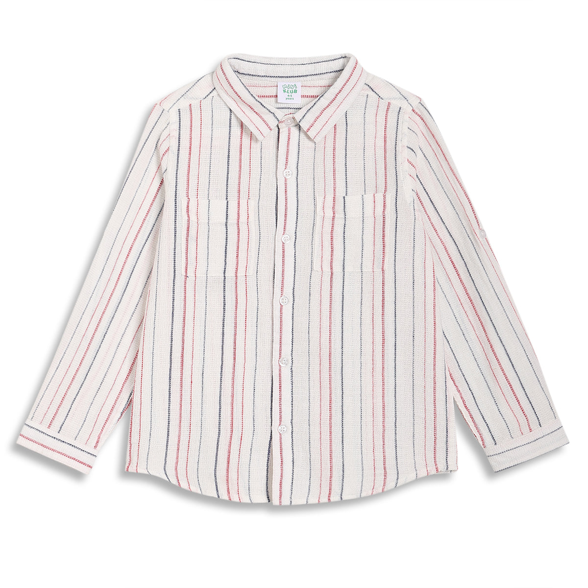 Boys Striped Shirt, Cream