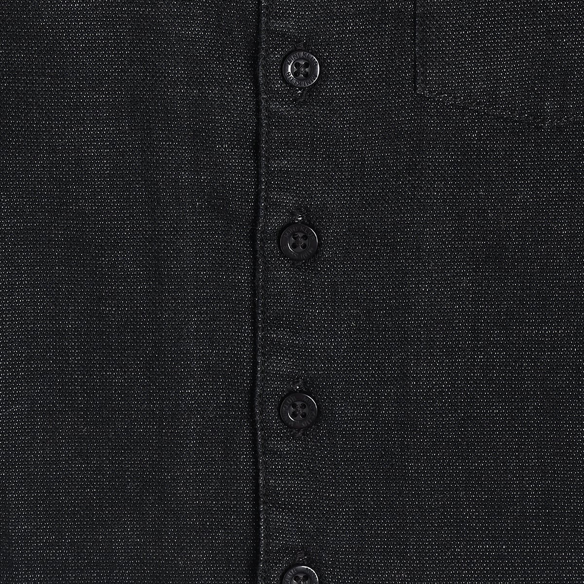 Kids Boys Textured Cotton Shirt, Black