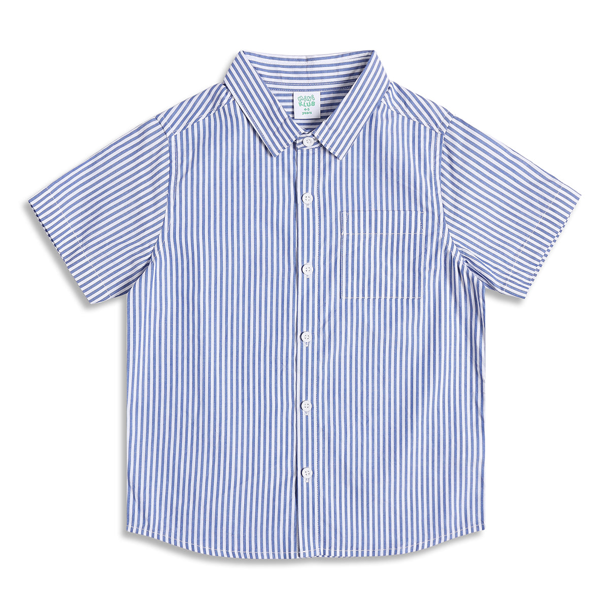 Boys Blue Striped Cotton Casual Shirt Regular Fit Half Sleeve Kids Shirt