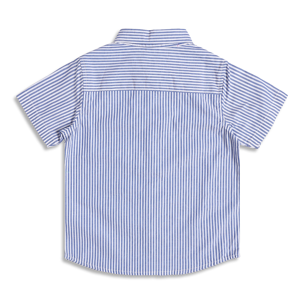 Boys Blue Striped Cotton Casual Shirt Regular Fit Half Sleeve Kids Shirt