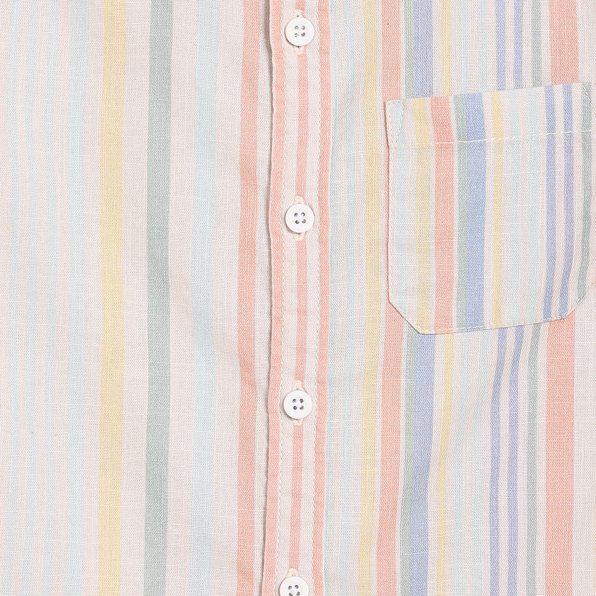 Kids Boys Striped Shirt, Peach, Blue and Yellow
