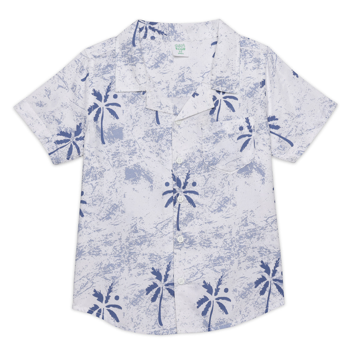 Baby Boys Tree Printed Shirt, Blue and White