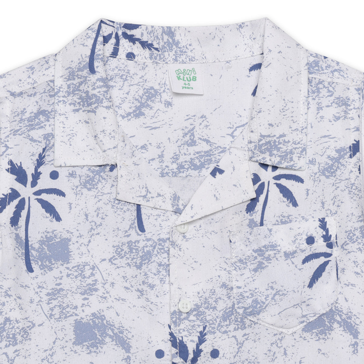 Baby Boys Tree Printed Shirt, Blue and White