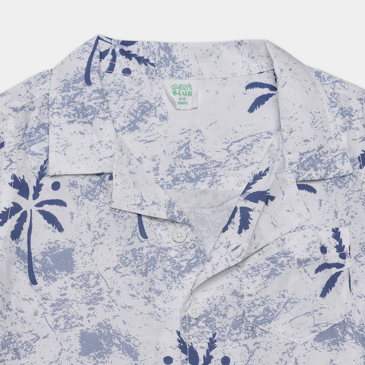 Baby Boys Tree Printed Shirt, Blue and White