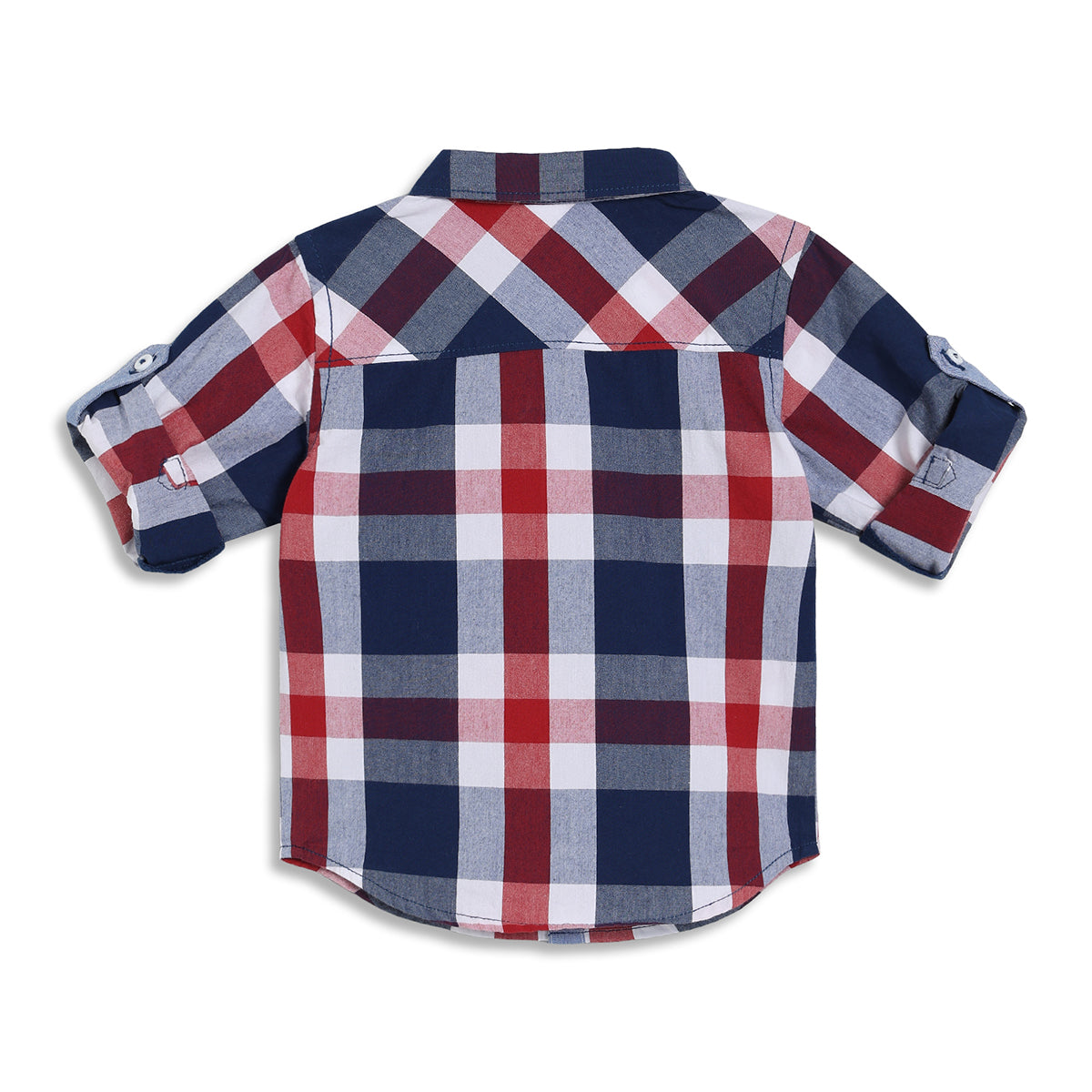Baby Boys Checked Shirt, Red and Navy