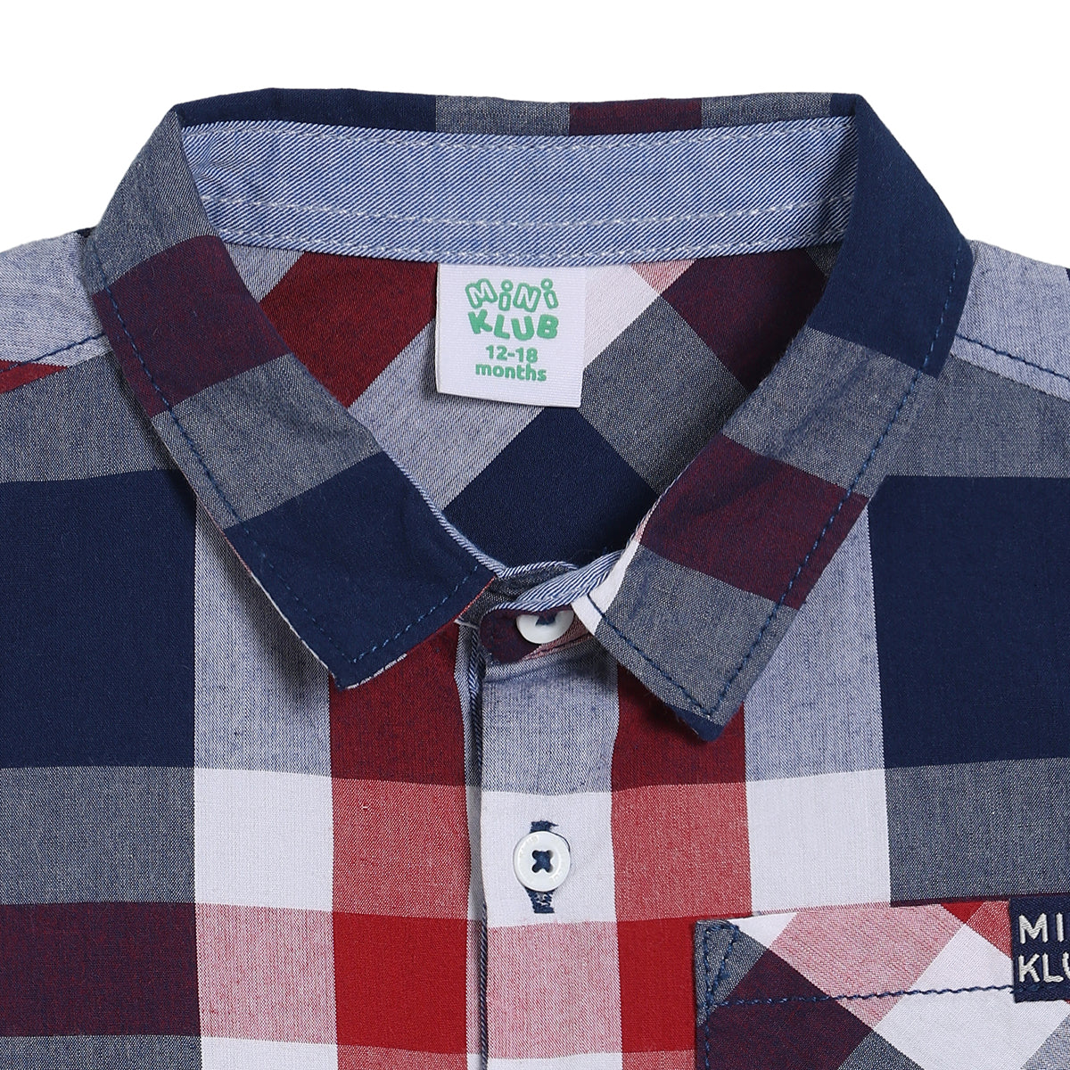 Boys Checked Shirt, Red, Blue and White