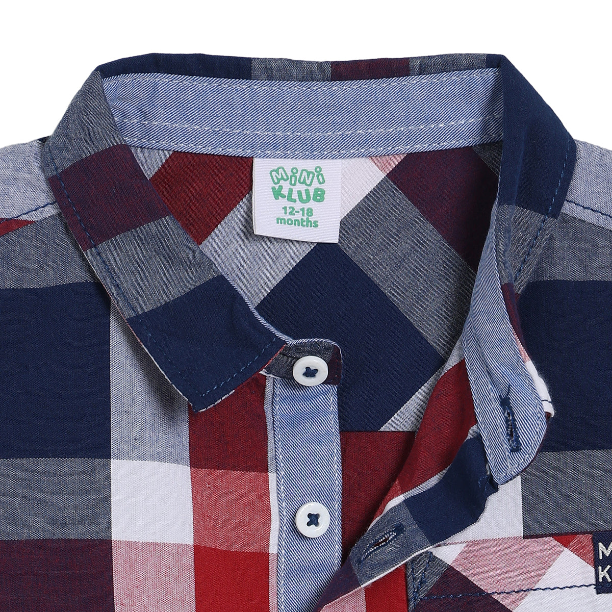 Baby Boys Checked Shirt, Red and Navy