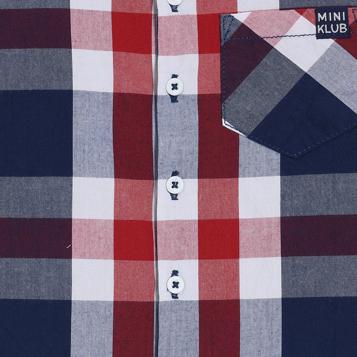Baby Boys Checked Shirt, Red and Navy