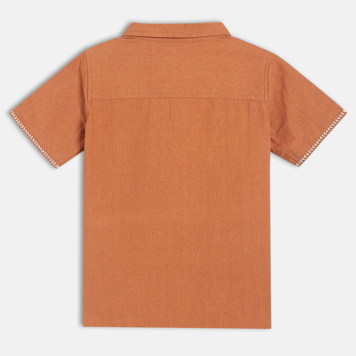 Boys Solid Woven Shirt, Brown
