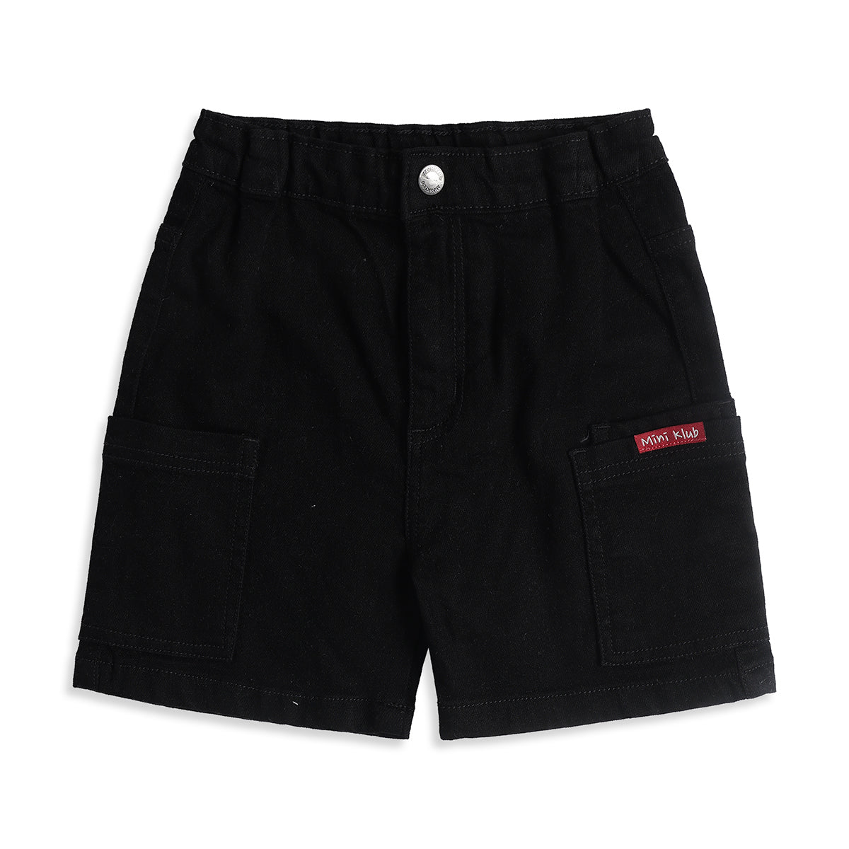 Baby Boys Black Cotton Denim Shorts Regular Fit Casual Kids Shorts