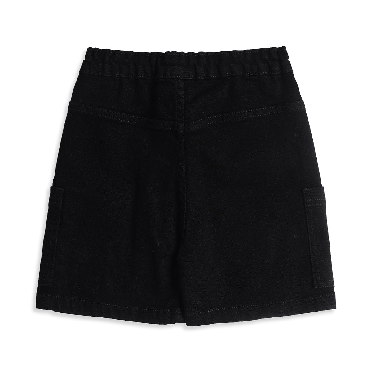 Baby Boys Black Cotton Denim Shorts Regular Fit Casual Kids Shorts