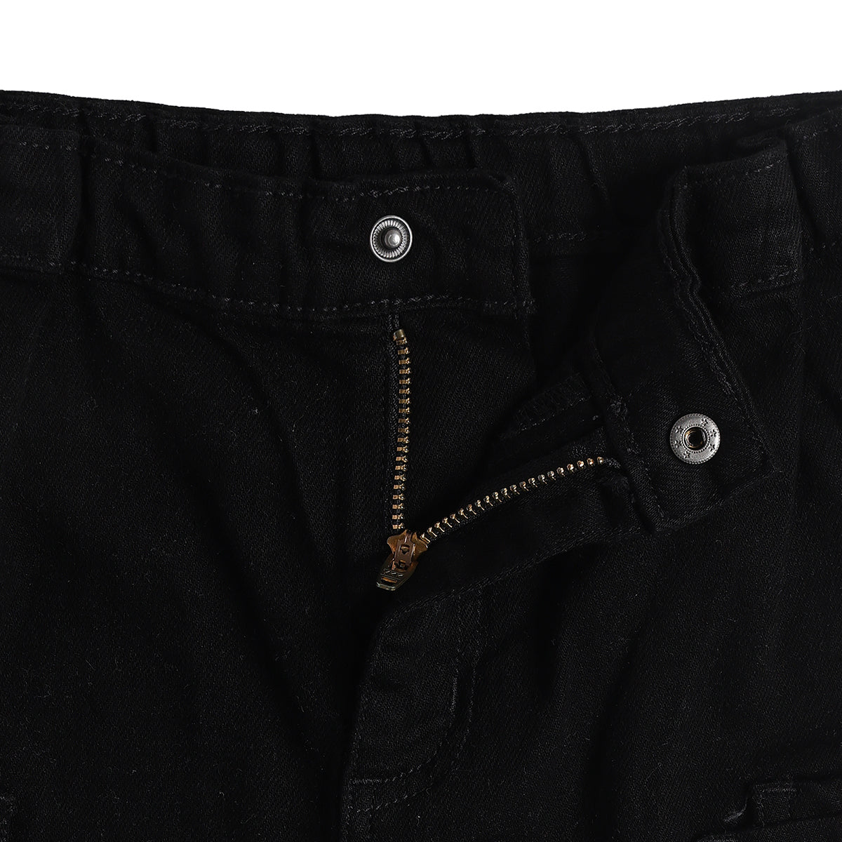 Baby Boys Black Cotton Denim Shorts Regular Fit Casual Kids Shorts