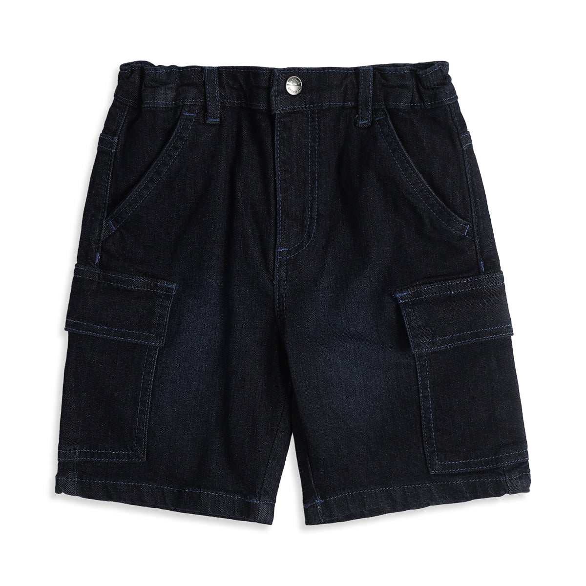Baby Boys Dark Blue Cotton Denim Shorts Regular Fit Casual Kids Shorts