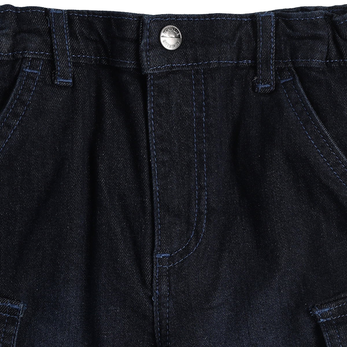 Baby Boys Dark Blue Cotton Denim Shorts Regular Fit Casual Kids Shorts