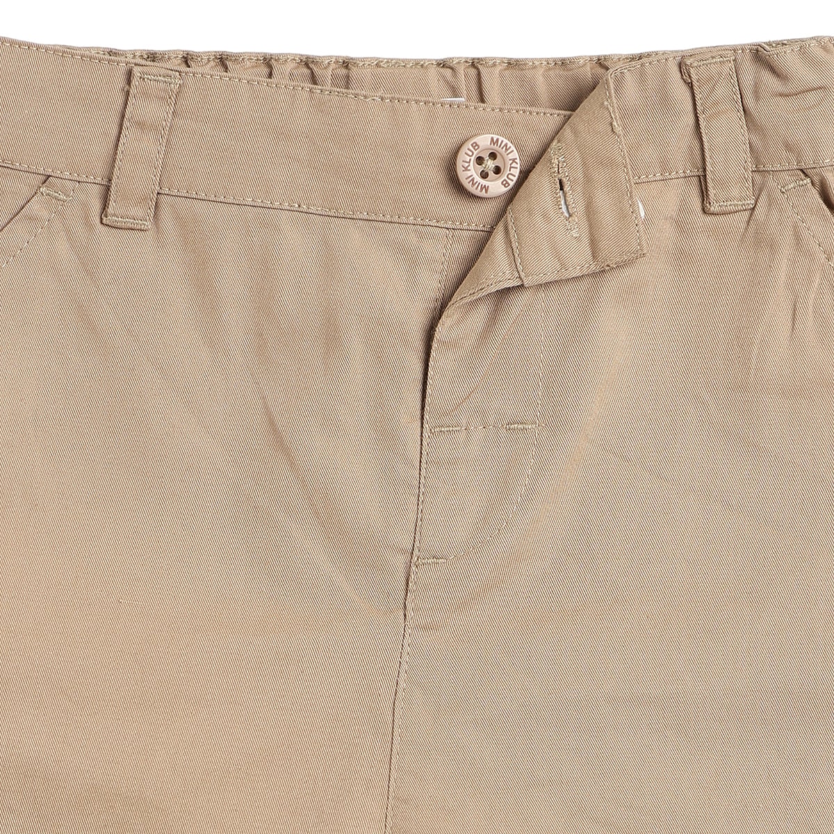 Kids Boys Beige Solid Regular Fit Casual Shorts