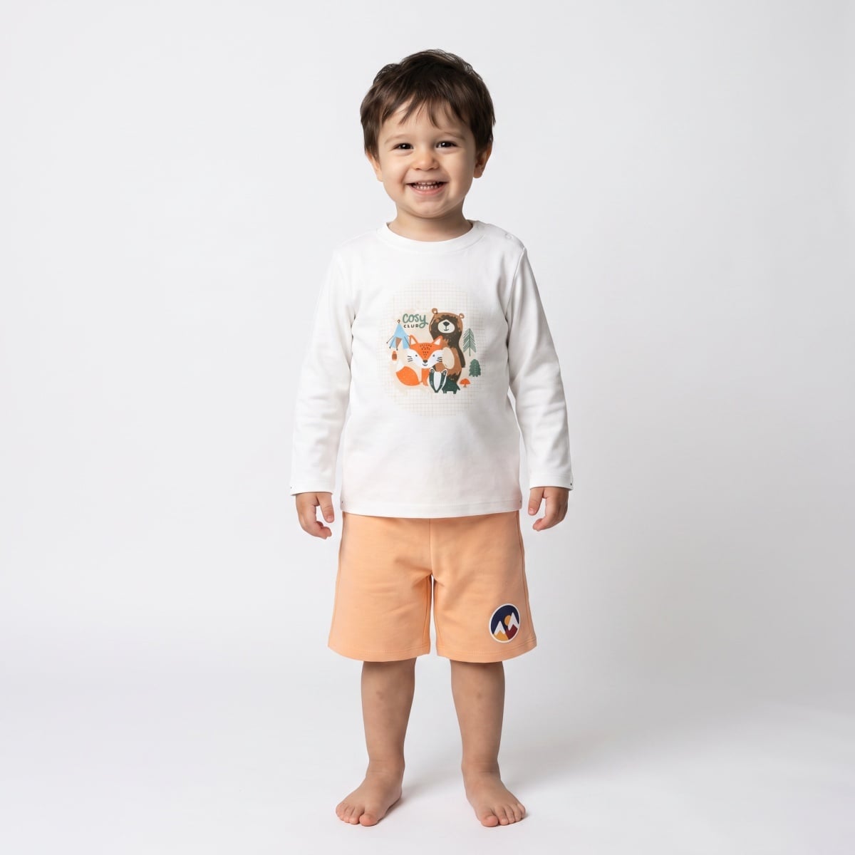 Boys Peach Cotton Shorts Regular Fit Casual Kids Shorts