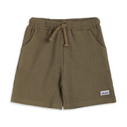 Baby Boys Olive Green Cotton Textured Shorts Regular Fit Casual Wear
