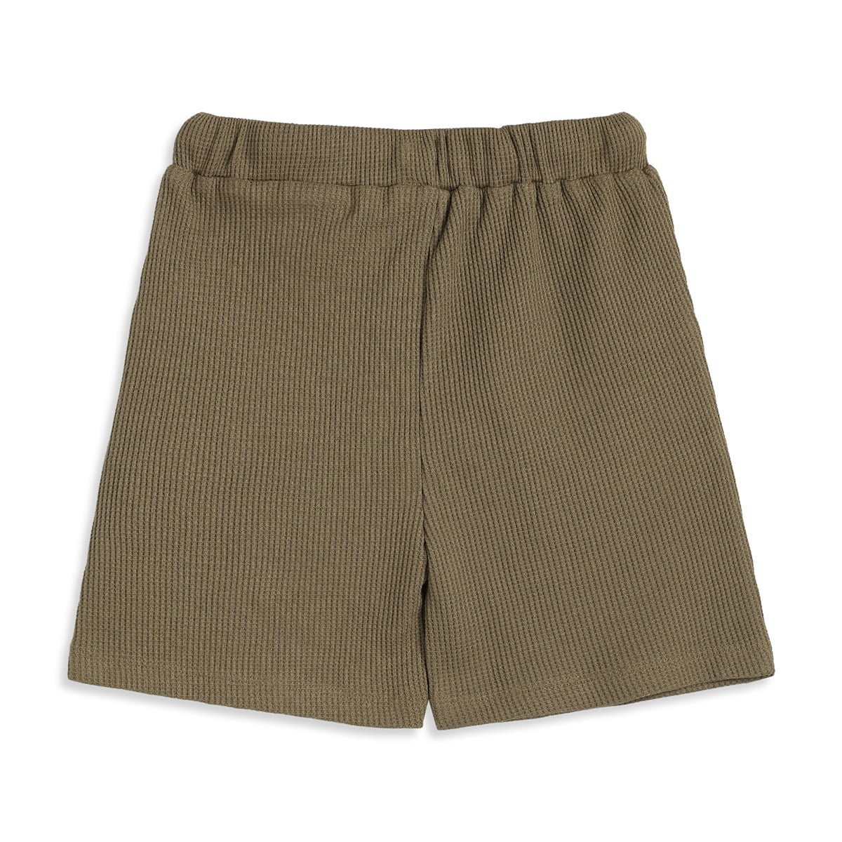 Baby Boys Olive Green Cotton Textured Shorts Regular Fit Casual Wear