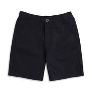 Boys Solid Cotton Shorts With Pockets, Navy Blue